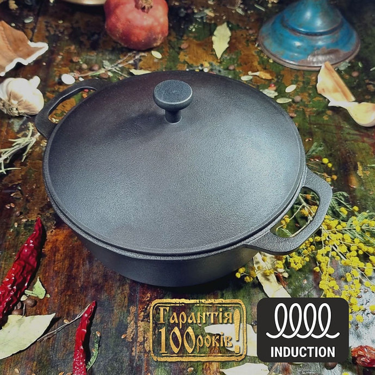 Каструля чавунна Maysternya з чавунною кришкою 3 л Т402С1