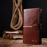 Оригінальний клатч із натуральної шкіри KARYA 21180 Коричневий, фото 8