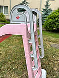 Гірка дитяча пластикова велика, 243 см Doloni (Рожево-сіра), фото 3