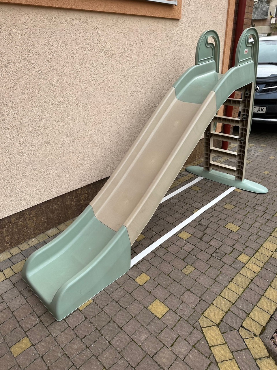 Гірка дитяча пластикова велика, 243 см Doloni (Бежево-бірюзова), фото 1