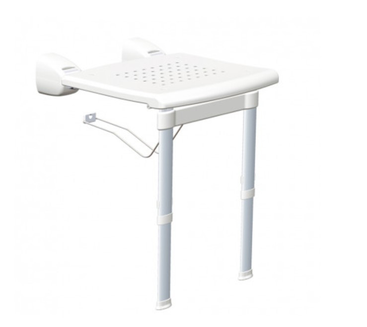 Відкидне сидіння для душової на ніжках з настінним кріпленням KING-PWSL-00, фото 1