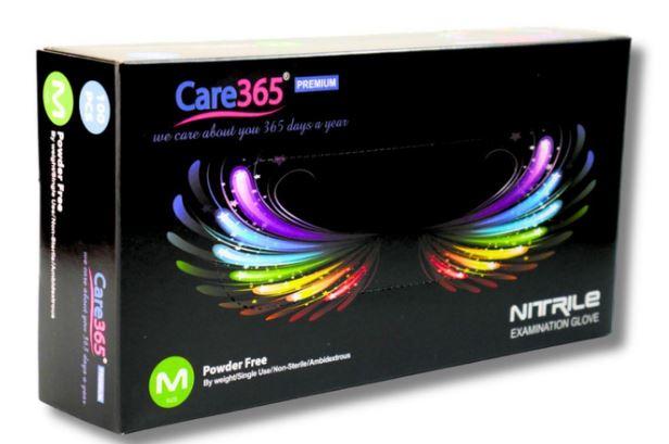 Рукавички нітрилові Care 365 M 50пар/кор(чорні)