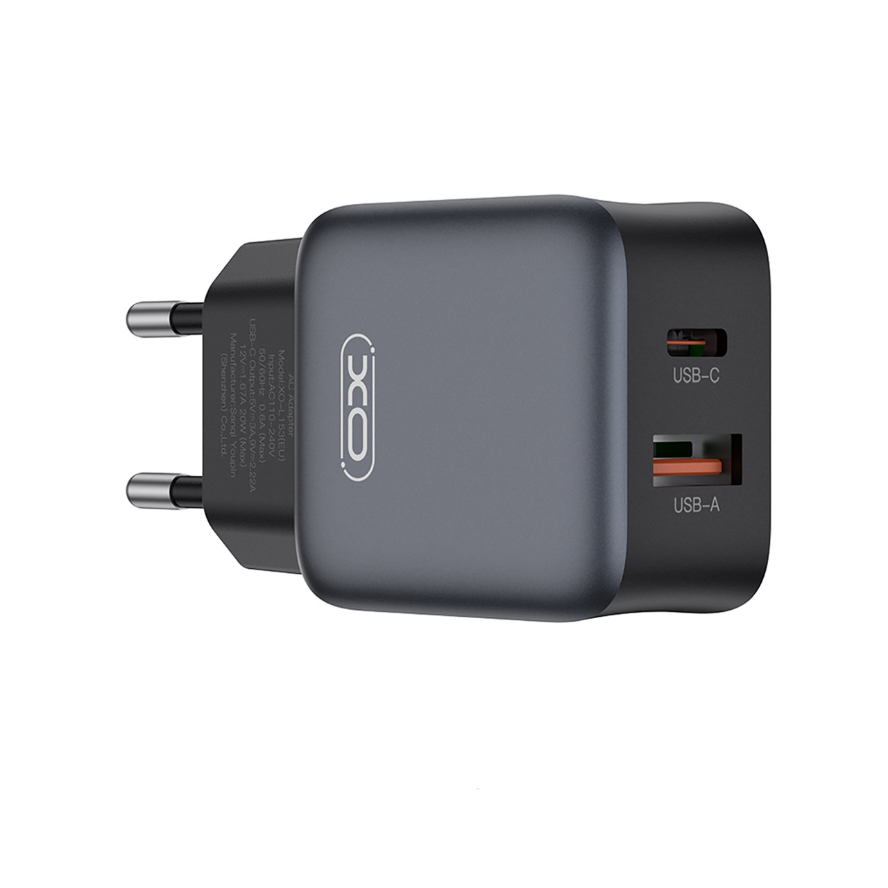 Мережевий зарядний пристрій XO L156 PD30W, QC18W USB-A,USB-C Black (L156.black)