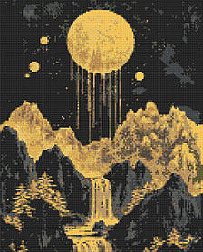 Алмазна мозаїка/вишивка Повний місяць 40*50 см Орігамі OD 3427