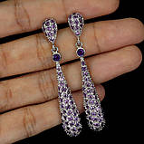 Сережки. Натуральний аметист. Срібло 925., фото 3