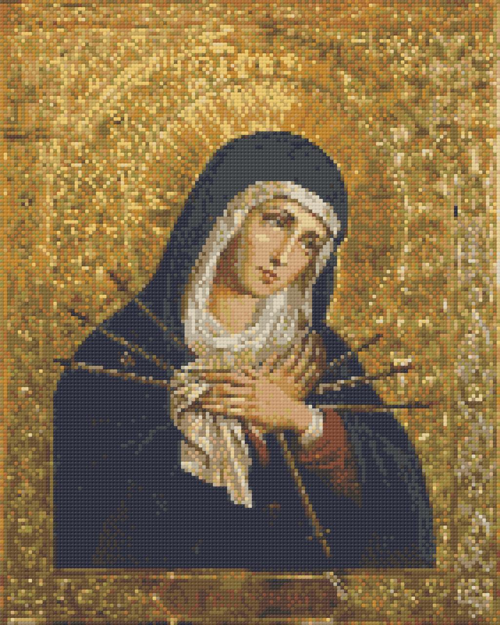 Алмазна мозаїка/вишивка Релігія. Ікона Божої Матері "Пом'якшення злих сердець" 40*50 см Орігамі OD 3434, фото 1