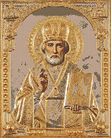 Алмазна мозаїка/вишивка Релігія. Микола Чудотворець 40*50 см Орігамі OD 3432