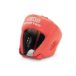 Шолом боксерський шкіряний SPORTKO арт. ОК1 червоний розмір  XL