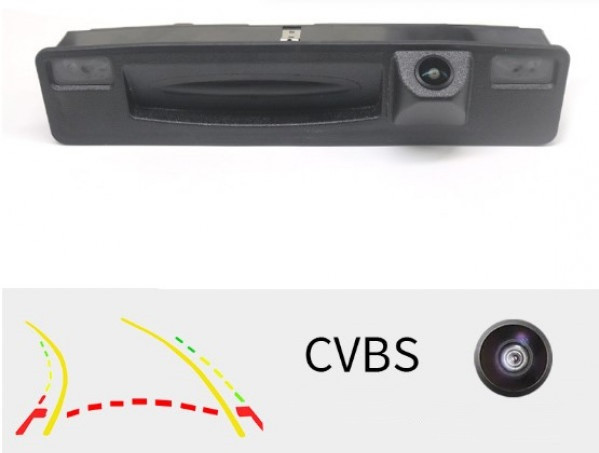Камера заднього огляду в ручку із кнопкою Ford Focus, B-Max, Tourneo Connect 2012-2015, динамічні лінії CVBS