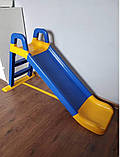 Гірка дитяча пластикова Doloni 140 см  (Синьо-жовта), фото 4