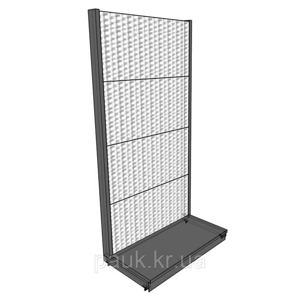 Торгова сітчаста вітрина 2350х750 мм, приставний стенд Рістел, сітчаста стійка для товару, стелаж торговий з сітчастими панелями, фото 1