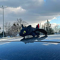 Декор для авто Дракончик Беззубик Чорний, Іграшка для авто Нічна Фурія