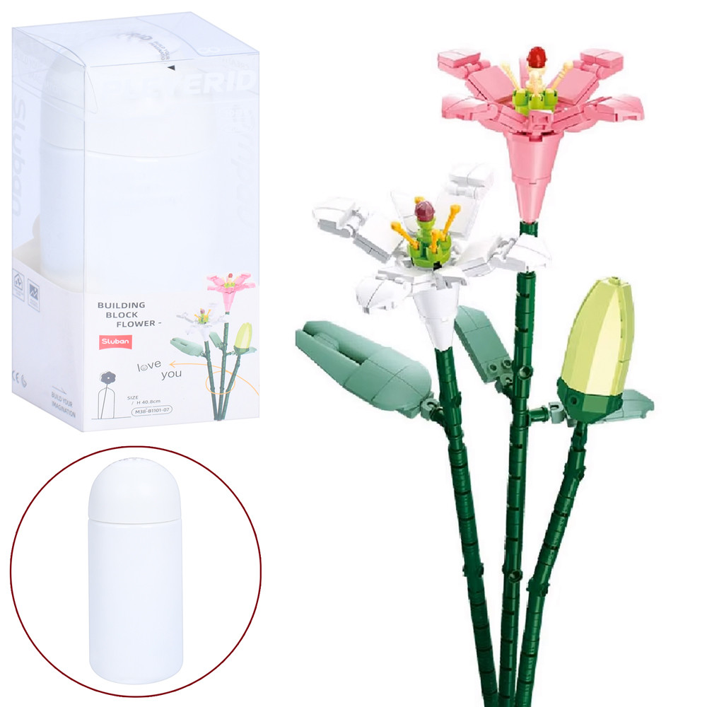Конструктор SLUBAN "Pleyerid": Лілії, 247 деталей, для тих, хто любить гармонію кольорів (M38-B1101-07), фото 1