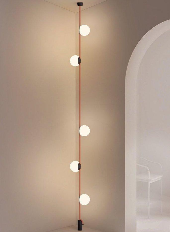 Білий світильник скляна куля 15см для тканевої трекової системи