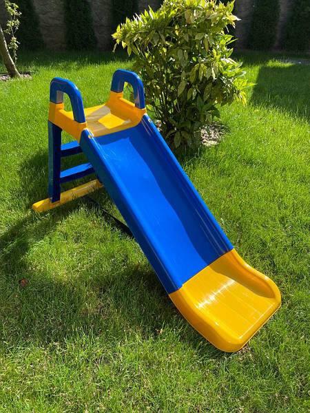 Гірка дитяча пластикова Doloni 140 см  (Синьо-жовта), фото 1