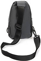 Сумка слінг чоловіча сіра через плече тканинна бананка крос боді crossbody два відділи і кишені Lanpad 82085, фото 5