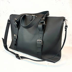 Сумка "Монако XXL" натуральна шкіра, чорна матова