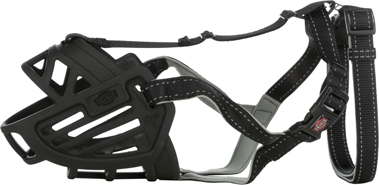 Намордник для собак середніх порід силіконовий Trixie Muzzle Flex M-L 20 см (чорний)