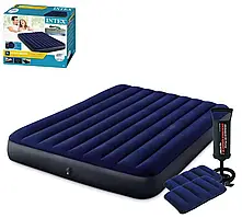 Надувний матрац INTEX  152 x 203 x 25 см., двомісний  с 2 подушкамі та насосом , в коробці