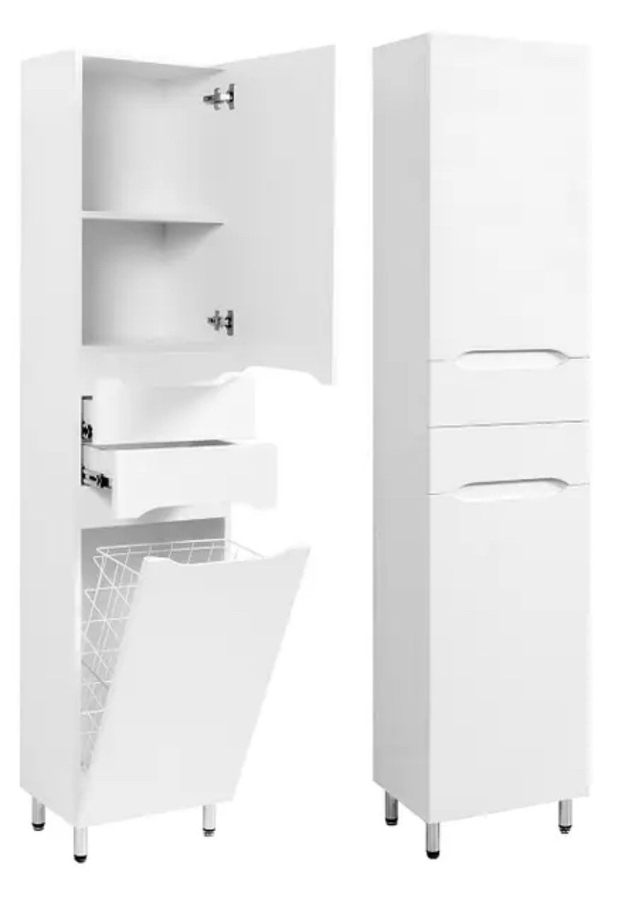 Пенал 40 см білий з кошиком