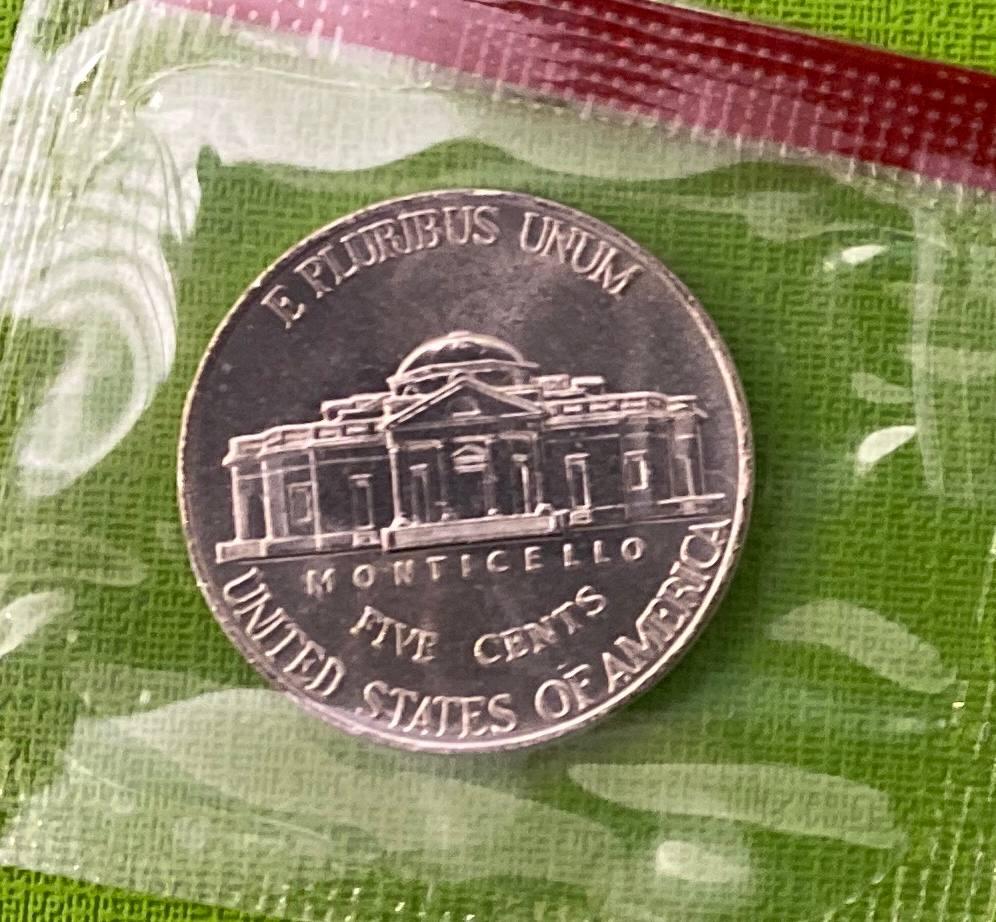 Монета США 5 центів 2002 р. UNC (в запайці)