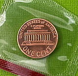 Монета США 1 цент 2002 р. UNC (у запайці) Лінкольн, фото 3