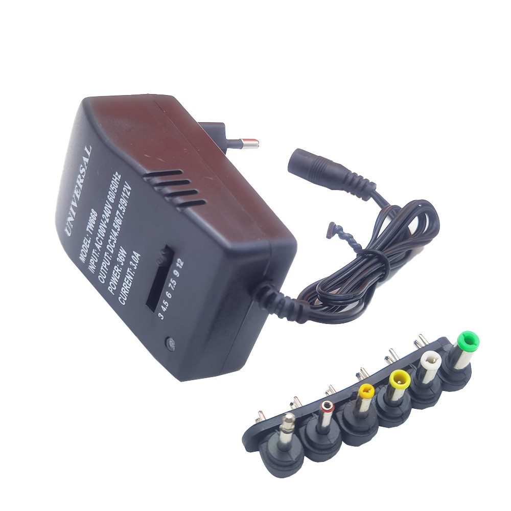 Блок живлення універсальний, 3-12В, 30Вт, 6 штекерів, TW668, для ноутбуків та електроніки, фото 1