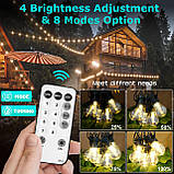 Вуличні гірлянди Ulightown, 17 м/55,77 футів, під'єднувані вуличні гірлянди, працюють від акумуляторних ламп Edsion Stutterable, фото 5