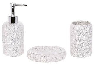Набір аксесуарів для ванної Bona Di 851-328 3 предмети білий граніт ID 5013602