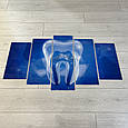 Картина в стоматологію зі скла, Синій зуб, Акварель ефект, 5 модулів, фото 7