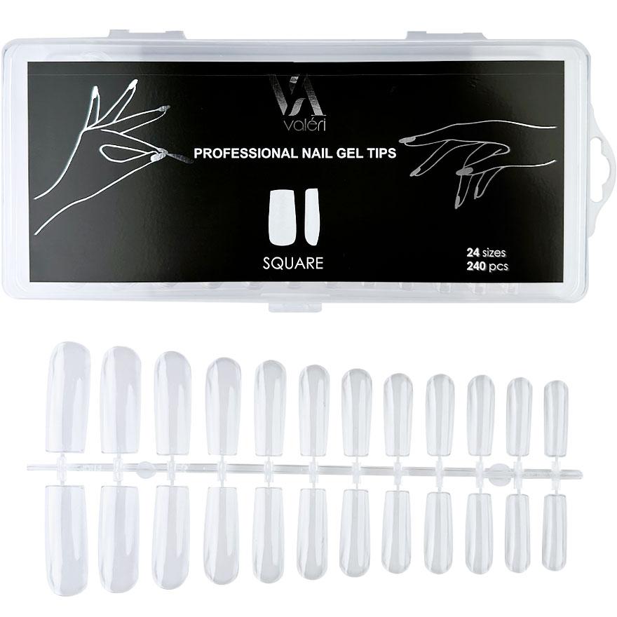Гелеві типси Valeri Nail Gel Tips Square, 240 шт., квадрат