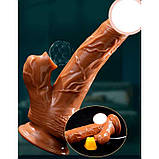 Реалістичний вібратор з вакуумом і підігрівом (працює від USB кабелю), фото 3