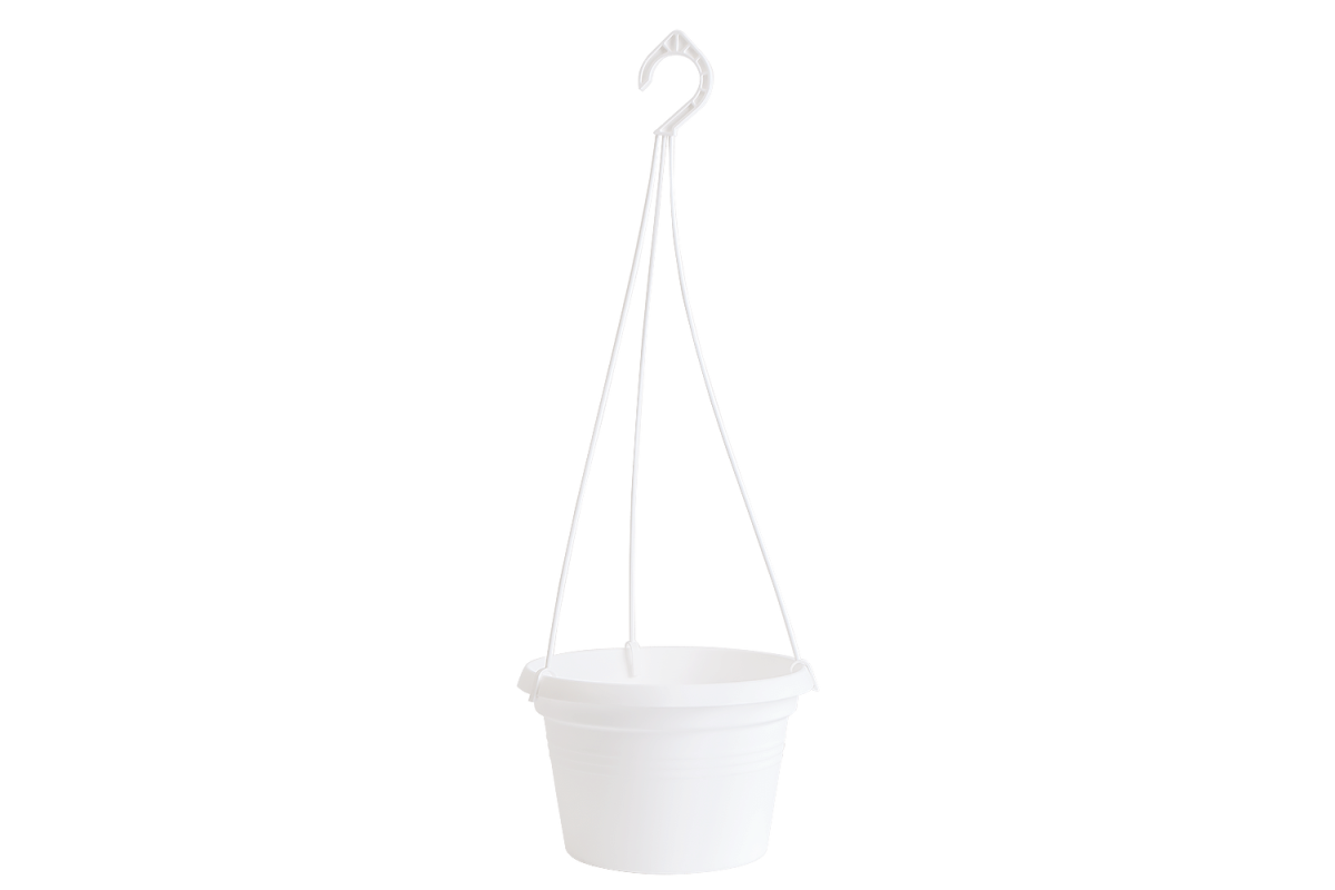Вазон "Глорія" з підвіскою (білий), 25*16 см, 4 л