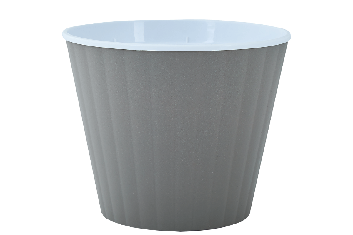 Вазон "Ібіс" подвійний (какао/білий), 17,9*14,7 см, 2,4л