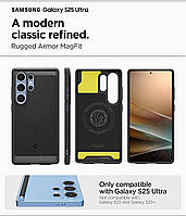 Чехол Spigen Rugged Armor MagFit для Samsung Galaxy S25 Ultra (2025), ACS08951, Matte Black, фото 2