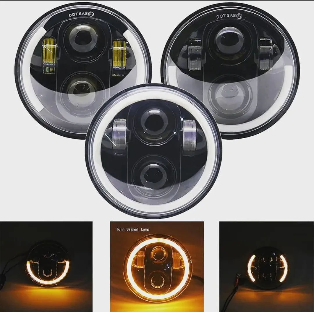 Універсальна світлодіодна LED-фара 1 шт 75 Вт 5.75 дюймів ДХО+Поворот Нива, УАЗ, ВАЗ 2106, мотоцикл