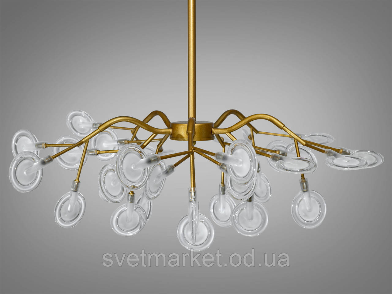 Сучасна стельова люстра 886-30C GD, фото 1