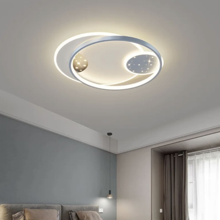 Сучасний стельовий LED-світильник з подвійним кільцем  MJ 45/500, фото 1