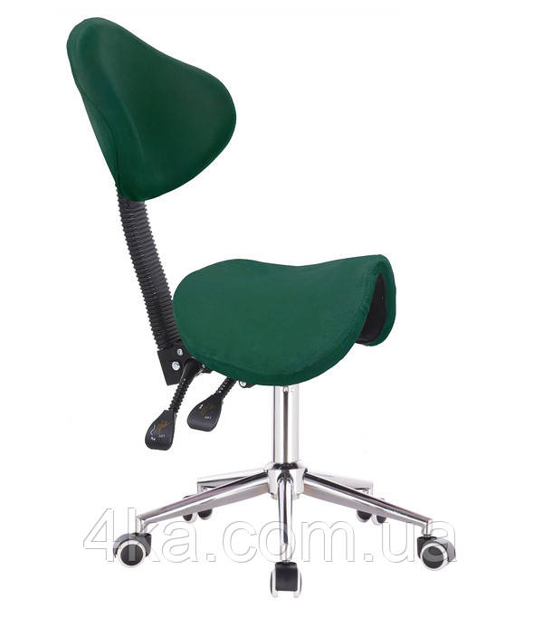 Крісло на колесах HR2005, сідло, велюр, зеленый, фото 1