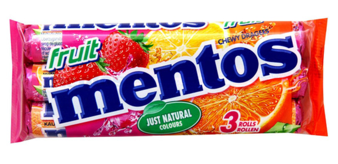 Драже Mentos Fruits 3 х 38г