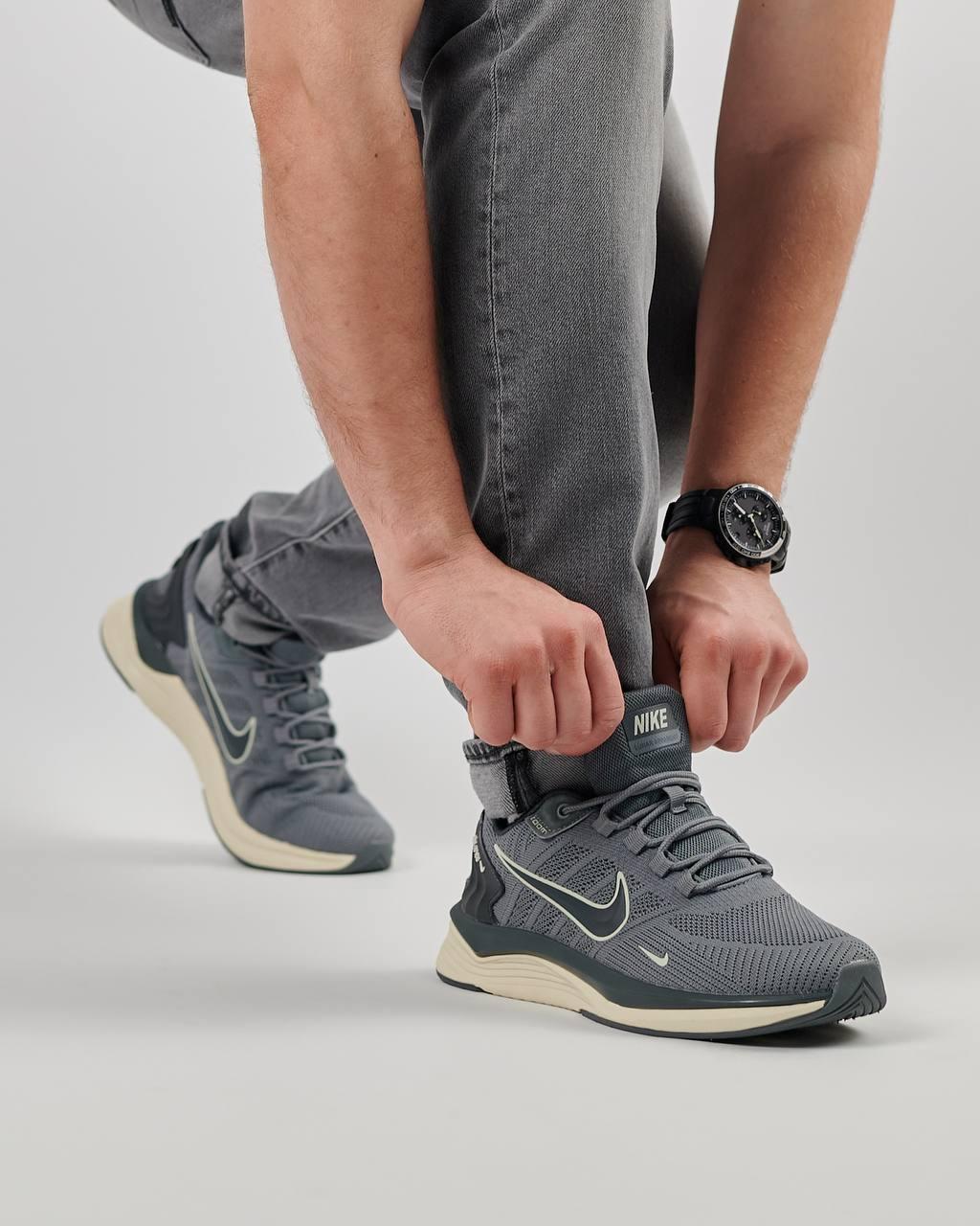 Чоловічі текстильні кросівки Nike Zoom "Lunar Apparent" Dark Grey Black, кеди Найк сірі. Чоловіче взуття