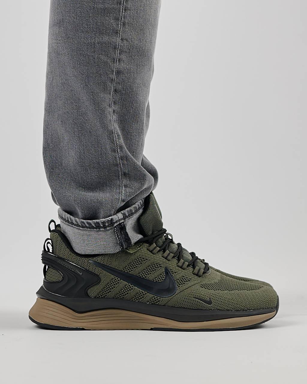 Чоловічі текстильні кросівки Nike Zoom "Lunar Apparent" Khaki Black, кеди Найк текстиль хакі. Чоловіче взуття