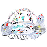 Килимок для немовляти 2в1, басейн з іграшками та різнокольоровими шариками, сірий ME 1171 Gray (ME 1171 Gray)