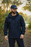Костюм тактичний Soft Shell ДСНС Демісезонний костюм МНС софтшел синій на флісі