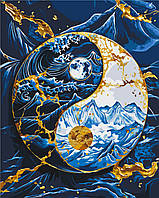 Картина за номерами Інь янь з фарбами металік 40*50 см Орігамі LW 3445