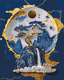 Картина за номерами Абстракція. Пейзаж з фарбами металік 40*50 см Орігамі LW 3448