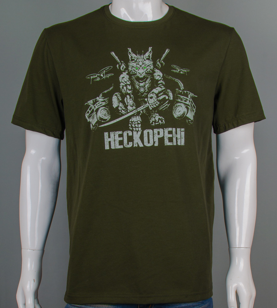 Футболка батал Нескорені 2501б (Уп.4шт 3XL,4XL), Хакі