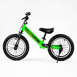 Дитячий біговел велобіг на сталевій рамі 14 дюймів Corso LAMBO LB-14700 надувні колеса Зелений, фото 3