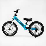 Дитячий біговел велобіг на сталевій рамі 14 дюймів Corso LAMBO LB-14802 надувні колеса Блакитний, фото 2