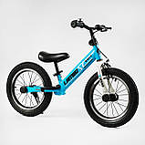 Дитячий біговел велобіг на сталевій рамі 14 дюймів Corso LAMBO LB-14802 надувні колеса Блакитний, фото 3